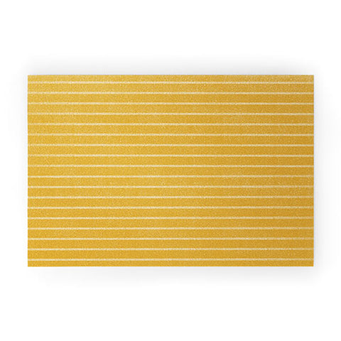 Summer Sun Home Art Classic Stripe Yellow Welcome Mat