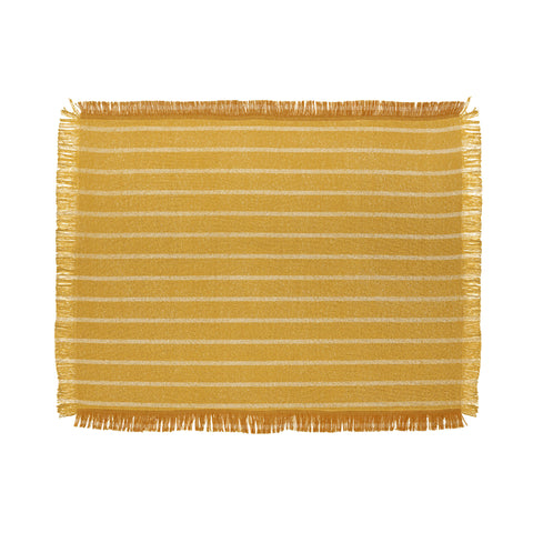 Summer Sun Home Art Classic Stripe Yellow Throw Blanket