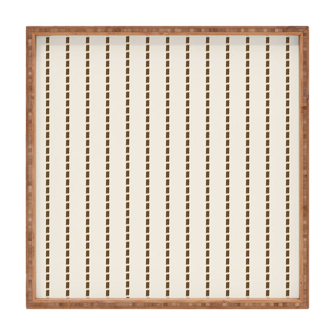 Summer Sun Home Art Dashed Lines Cream Chocolate Square Tray