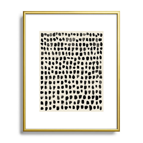 Summer Sun Home Art Dots Beige Metal Framed Art Print