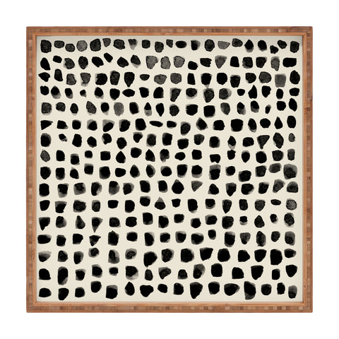 Summer Sun Home Art Dots Beige Square Tray