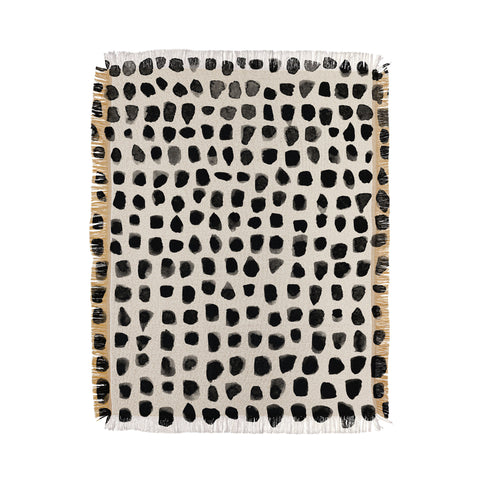 Summer Sun Home Art Dots Beige Throw Blanket