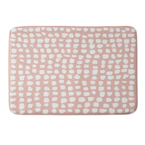 Summer Sun Home Art Dots Pink Memory Foam Bath Mat