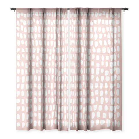 Summer Sun Home Art Dots Pink Sheer Non Repeat