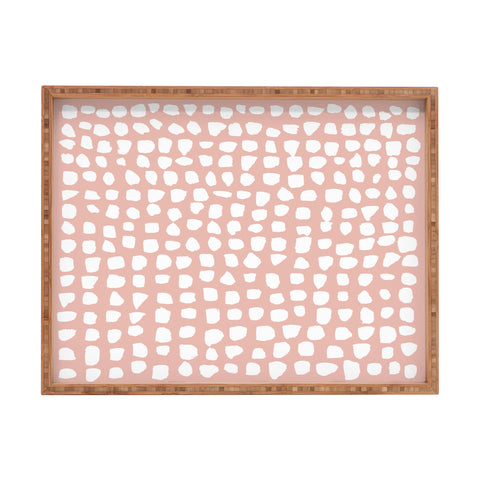 Summer Sun Home Art Dots Pink Rectangular Tray