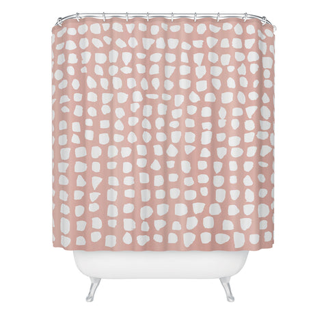 Summer Sun Home Art Dots Pink Shower Curtain