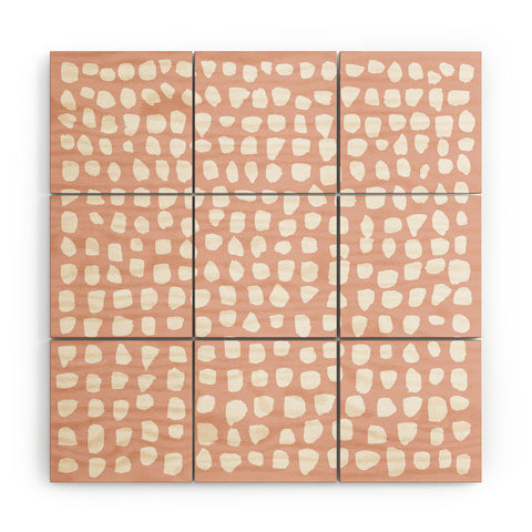 Summer Sun Home Art Dots Pink Wood Wall Mural