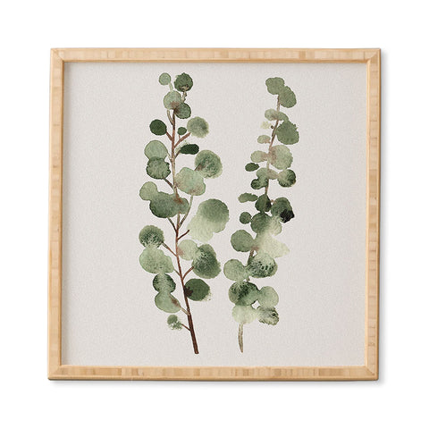 Summer Sun Home Art Eucalyptus watercolor Framed Wall Art