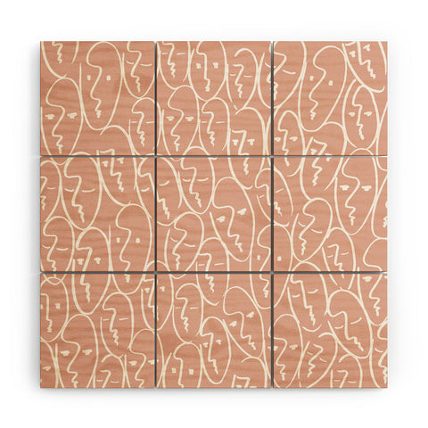 Summer Sun Home Art faces pink Wood Wall Mural