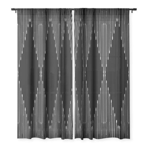 Summer Sun Home Art Geo Black Sheer Non Repeat