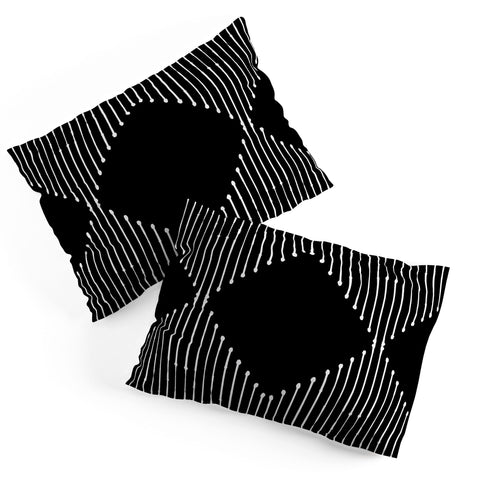 Summer Sun Home Art Geo Black Pillow Shams