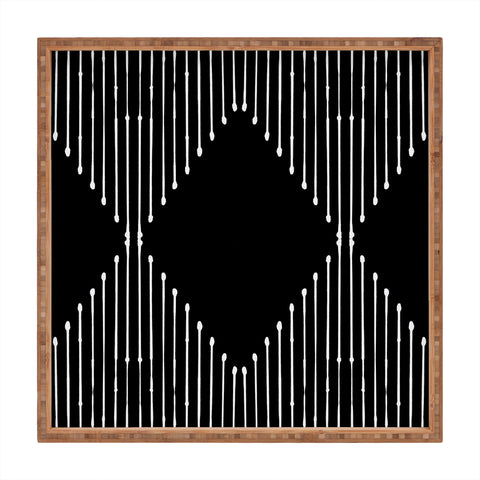 Summer Sun Home Art Geo Black Square Tray