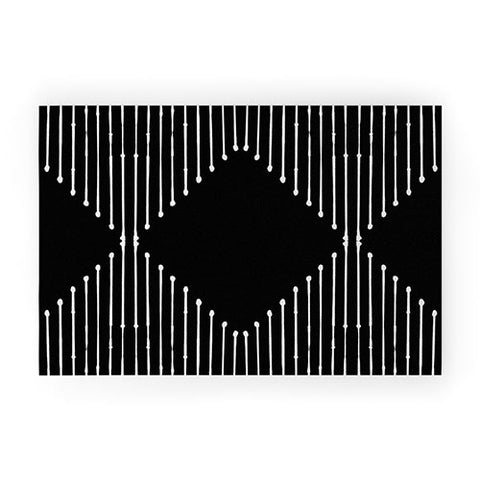 Summer Sun Home Art Geo Black Welcome Mat