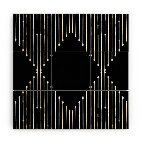 Summer Sun Home Art Geo Black Wood Wall Mural