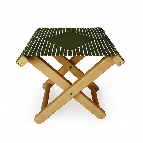 Summer Sun Home Art Geo Olive Green Folding Stool