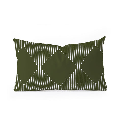 Summer Sun Home Art Geo Olive Green Oblong Throw Pillow