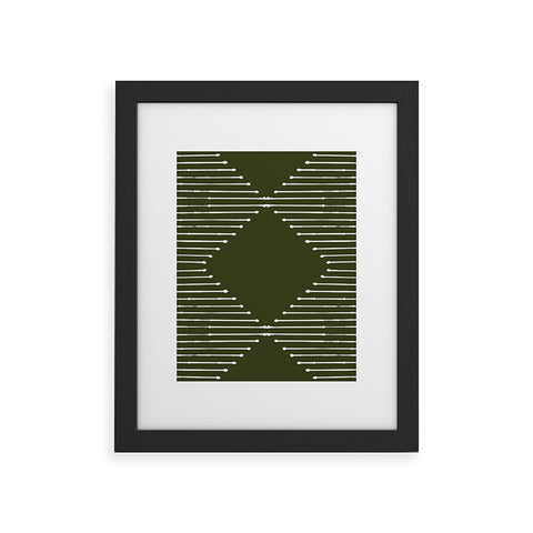 Summer Sun Home Art Geo Olive Green Framed Art Print