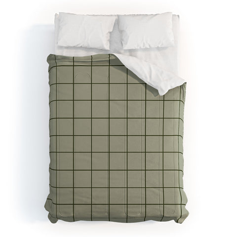 Summer Sun Home Art Grid Green Comforter