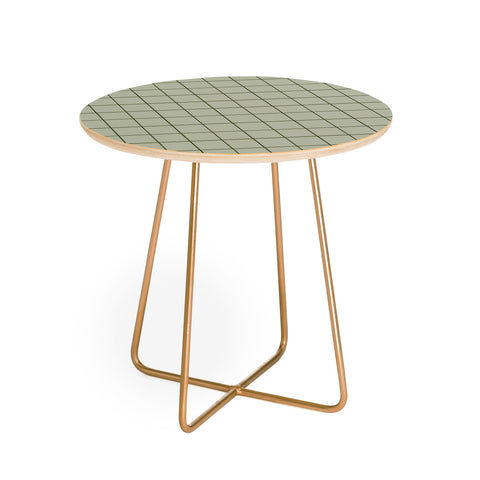Summer Sun Home Art Grid Green Round Side Table