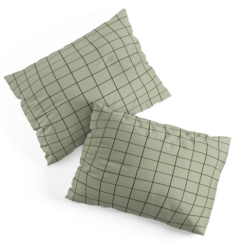 Summer Sun Home Art Grid Green Pillow Shams