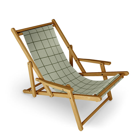 Summer Sun Home Art Grid Green Sling Chair