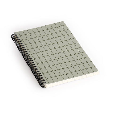 Summer Sun Home Art Grid Green Spiral Notebook