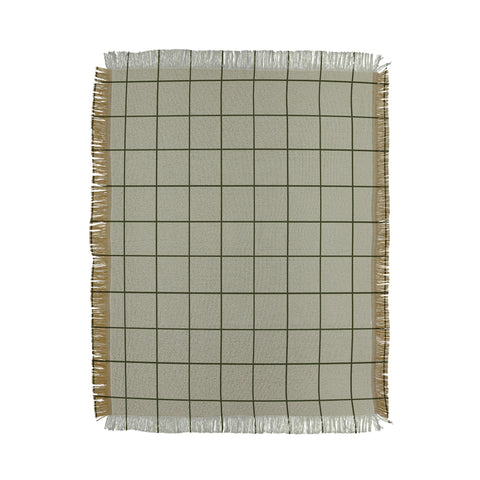 Summer Sun Home Art Grid Green Throw Blanket