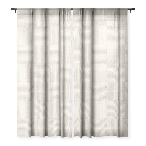 Summer Sun Home Art Lines III Cream Sheer Window Curtain