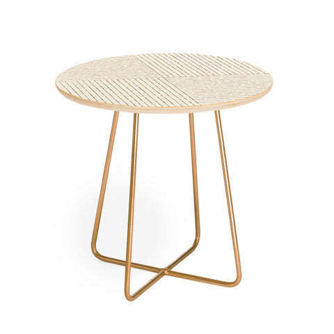 Summer Sun Home Art Lines III Cream Round Side Table
