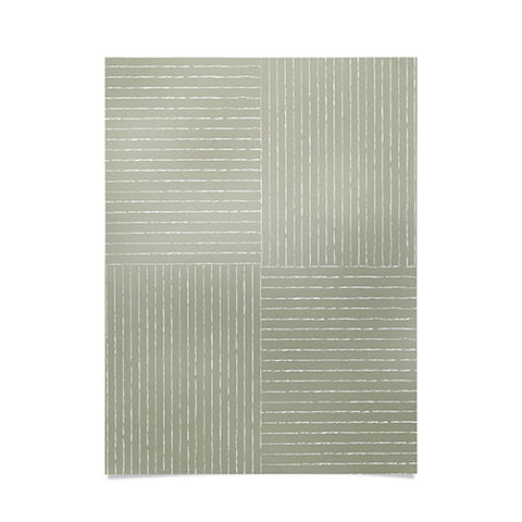 Summer Sun Home Art Lines III Linen Sage Poster