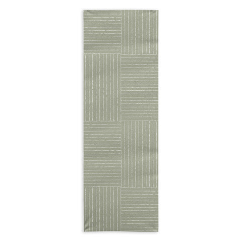 Summer Sun Home Art Lines III Linen Sage Yoga Towel