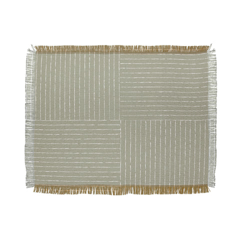 Summer Sun Home Art Lines III Linen Sage Throw Blanket