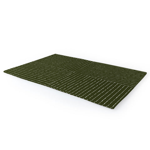 Summer Sun Home Art Lines III Olive Green Area Rug