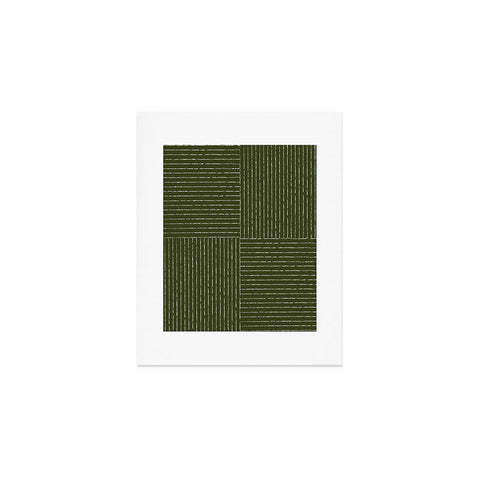 Summer Sun Home Art Lines III Olive Green Art Print