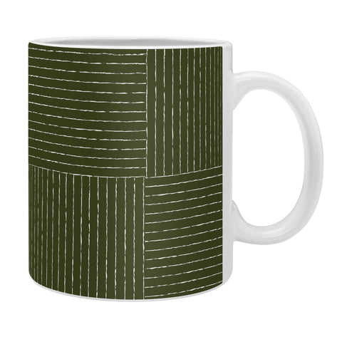 Summer Sun Home Art Lines III Olive Green Coffee Mug