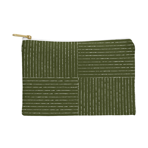 Summer Sun Home Art Lines III Olive Green Pouch