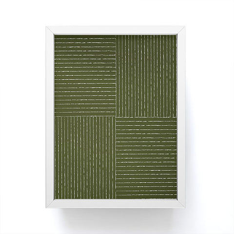 Summer Sun Home Art Lines III Olive Green Framed Mini Art Print