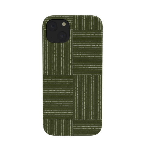 Summer Sun Home Art Lines III Olive Green Phone Case