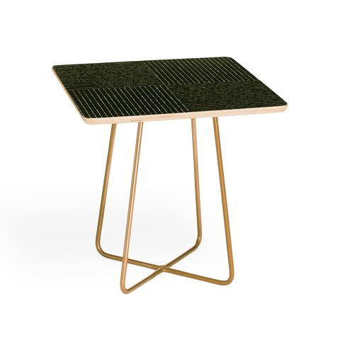 Summer Sun Home Art Lines III Olive Green Side Table