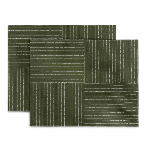 Summer Sun Home Art Lines III Olive Green Placemat