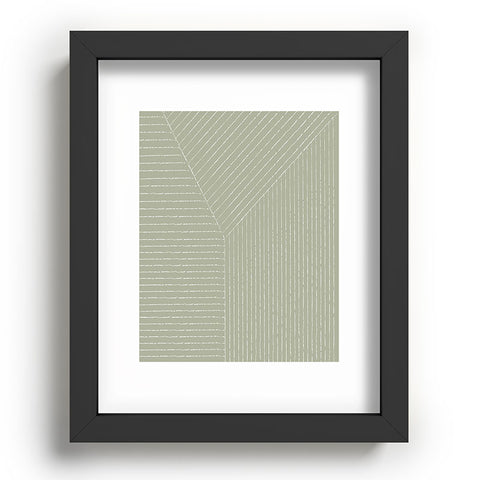 Summer Sun Home Art Lines Linen Sage Recessed Framing Rectangle