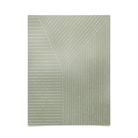 Summer Sun Home Art Lines Linen Sage Poster