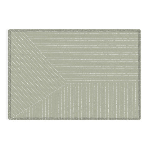 Summer Sun Home Art Lines Linen Sage Outdoor Rug