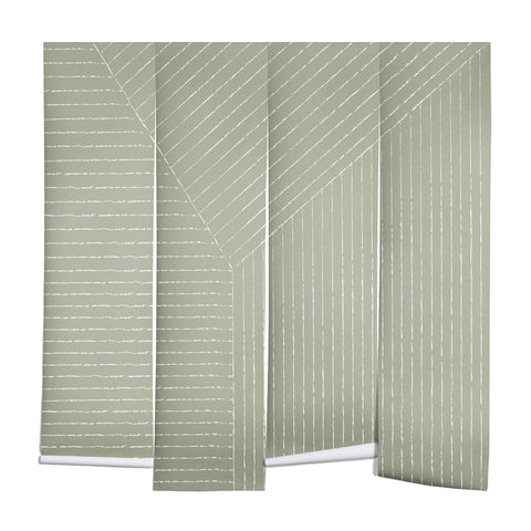 Summer Sun Home Art Lines Linen Sage Wall Mural
