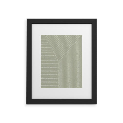 Summer Sun Home Art Lines Linen Sage Framed Art Print