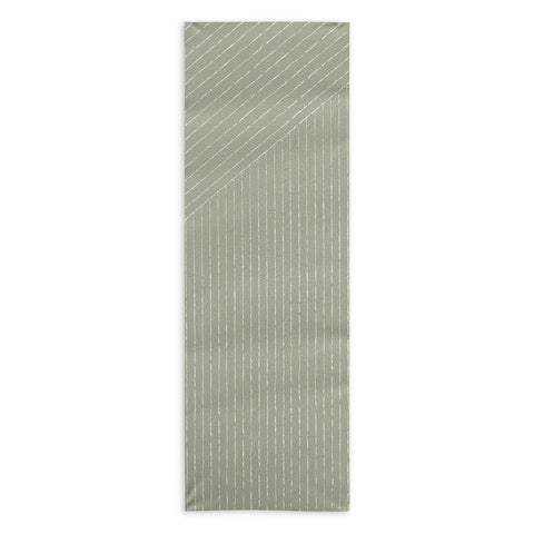Summer Sun Home Art Lines Linen Sage Yoga Towel