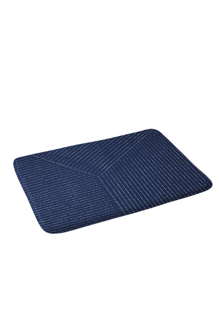 Summer Sun Home Art Lines Navy Memory Foam Bath Mat