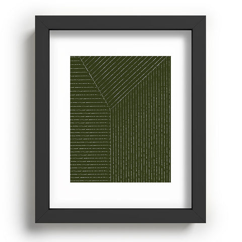 Summer Sun Home Art Lines Olive Green Recessed Framing Rectangle