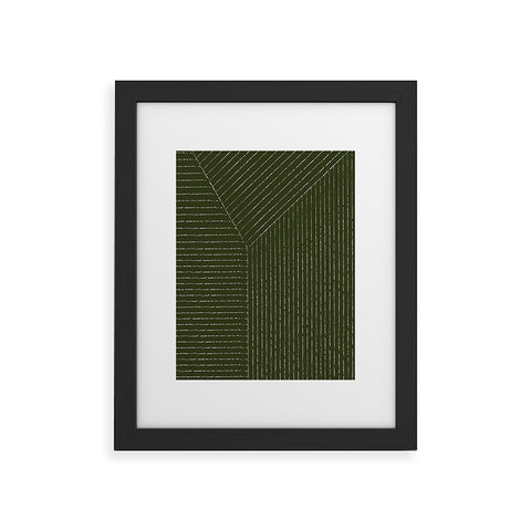 Summer Sun Home Art Lines Olive Green Framed Art Print