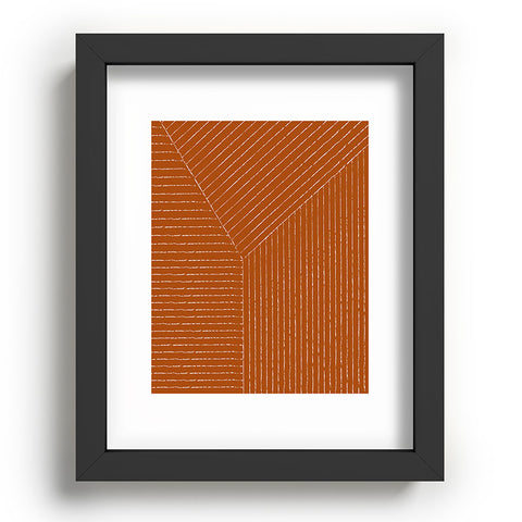 Summer Sun Home Art Lines Rust Recessed Framing Rectangle